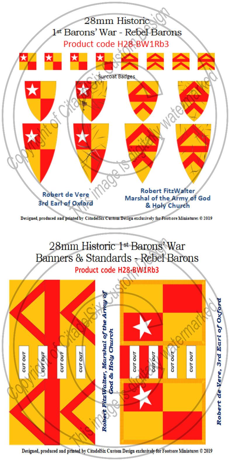 Robert FitzWalter & Robert de Vere, Banners + Decals