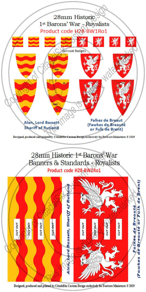 Alan, Lord Bassett & Falkes de Breauté, Banners + Decals