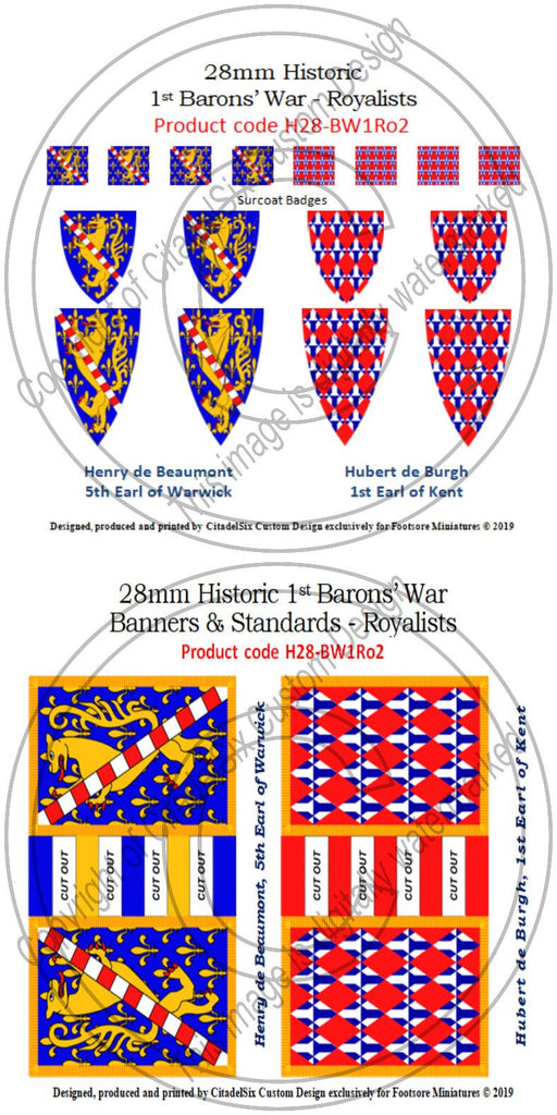 Henry de Beaumont & Hubert de Burgh, Banners + Decals