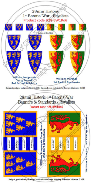 William Longespée 'Long Sword' & William Marshal, Banners + Decals