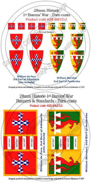 William de Forz & William Marshal jnr, Banners + Decals