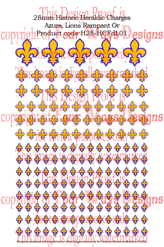 Heraldic devices - Azure, Semy-de-Lis